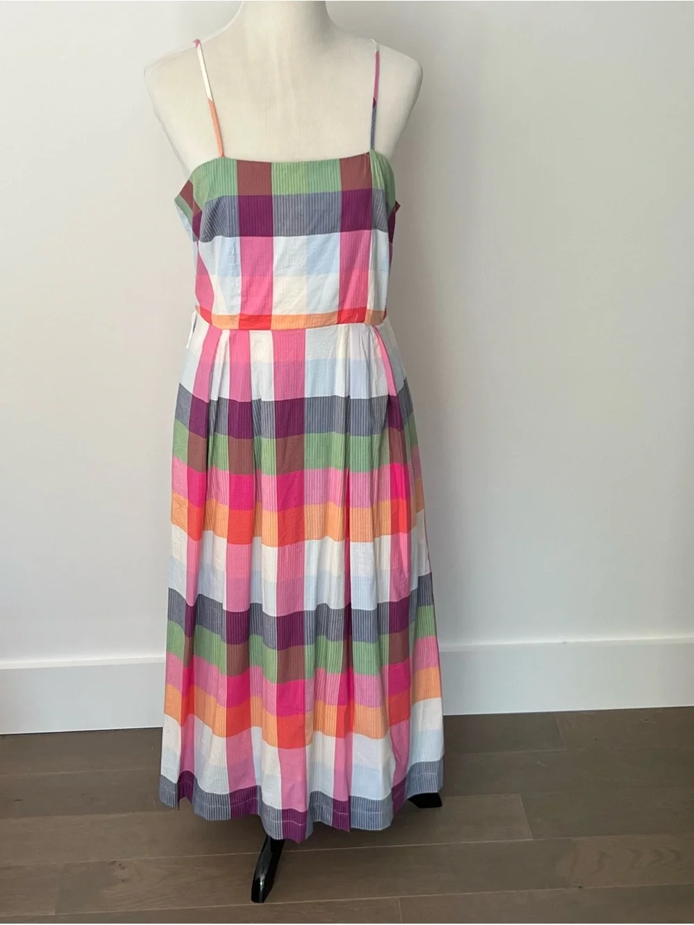 kate spade/Target Madras Plaid Midi Dress in Pink, Purple, Green, Peach, White
